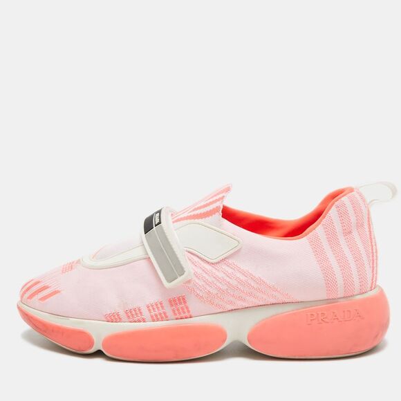 Prada Pink Fabric Slip On Sneakers Size 38 - Picture 1 of 4